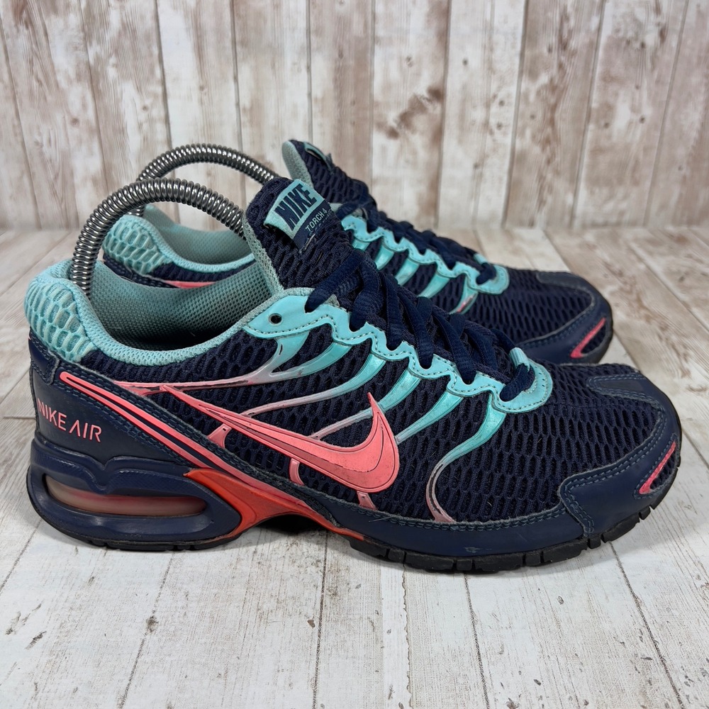 Nike Air Torch 4 Womens Navy Teal Pink Running Shoes Sneakers 343851-404
